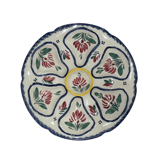 Vintage Quimper Oyster Plate